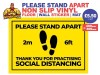 Please Stand-Apart COVID-Yellow Non Slip Sticker