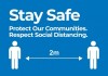 Non Slip Sticker - Stay Safe- COVID-Blue