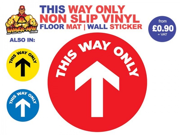 This Way Only Floor Mat Sticker Red