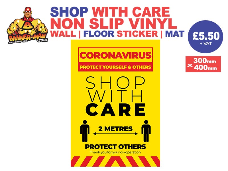 Shop With Care-Yellow Non Slip Sticker