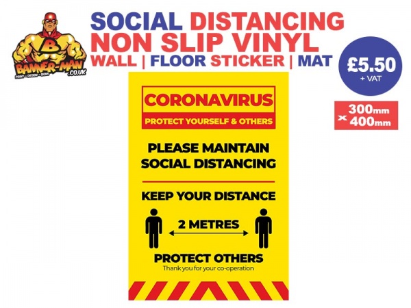 Please Maintain Social Distancing Sticker